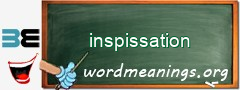 WordMeaning blackboard for inspissation